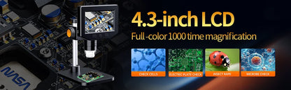 5.5 Inch LCD Digital Microscope 1000X with Adjustable LED - Smarsty