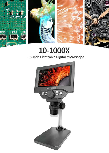 5.5 Inch LCD Digital Microscope 1000X with Adjustable LED - Smarsty