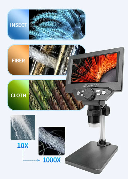 5.5 Inch LCD Digital Microscope 1000X with Adjustable LED - Smarsty