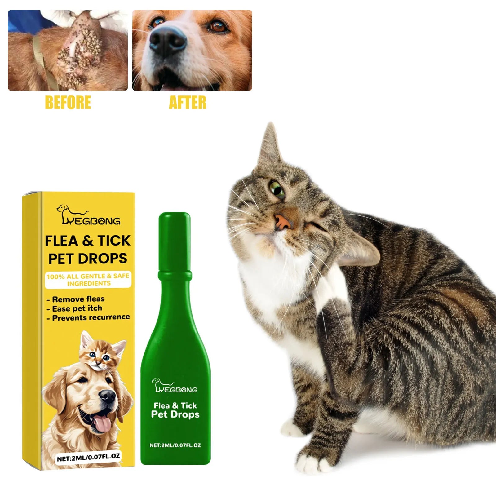 Cat Flea Treatment Drops for Itch Relief and Protection - Smarsty
