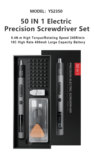 50 in 1 Precision Electric Screwdriver Set with Adjustable Torque - Smarsty
