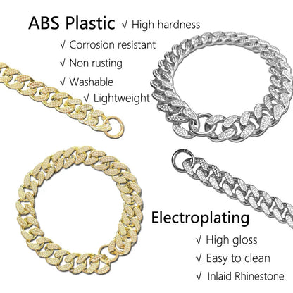 Diamond Inlay ABS Plastic Dog Collar for All Breeds - Smarsty