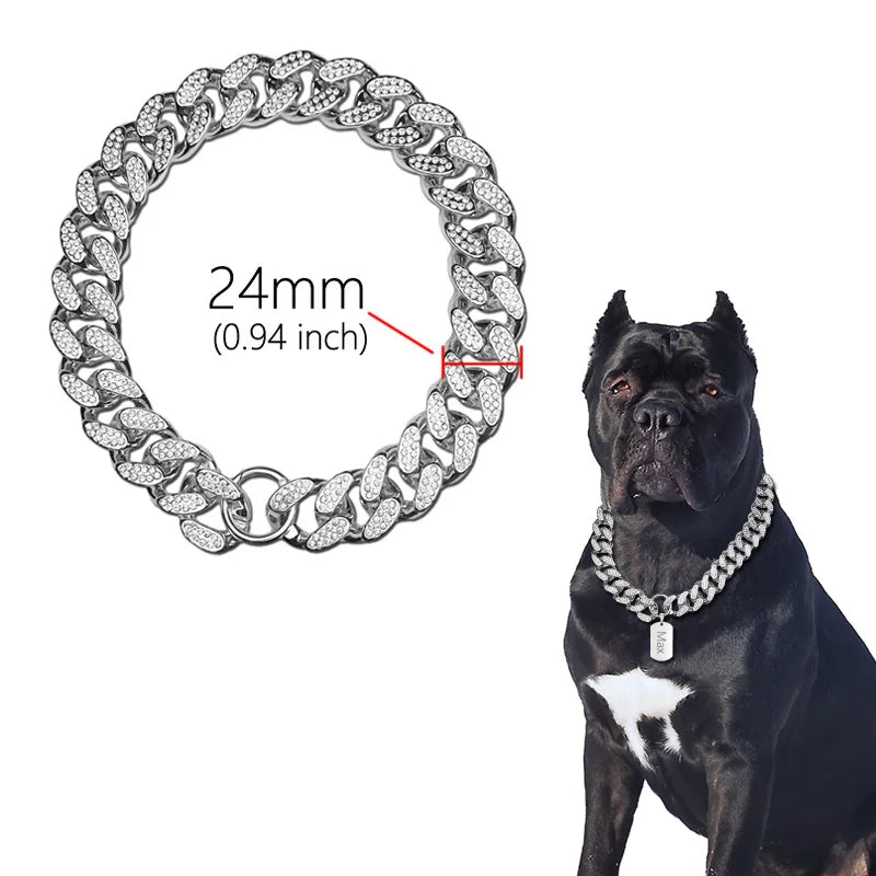 Diamond Inlay ABS Plastic Dog Collar for All Breeds - Smarsty