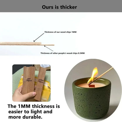 Wooden Candle Wicks with Base Holder for DIY Crafts - Smarsty