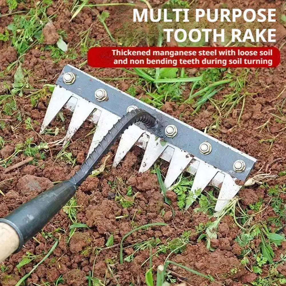 Durable Manganese Steel Garden Rake for Weeding - Smarsty