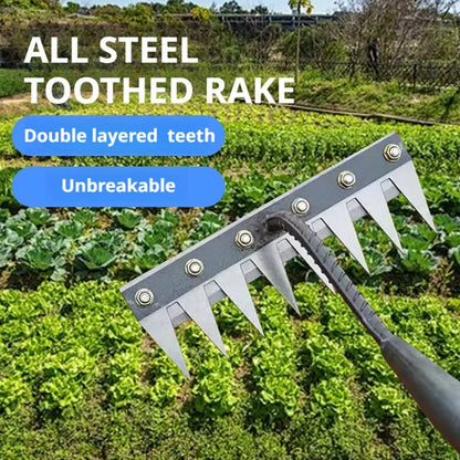 Durable Manganese Steel Garden Rake for Weeding - Smarsty