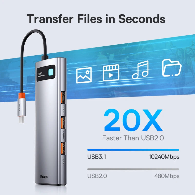 USB-C Hub to HDMI, USB 3.1, Ethernet & SD/TF Card Reader Docking Station for MacBook - Smarsty