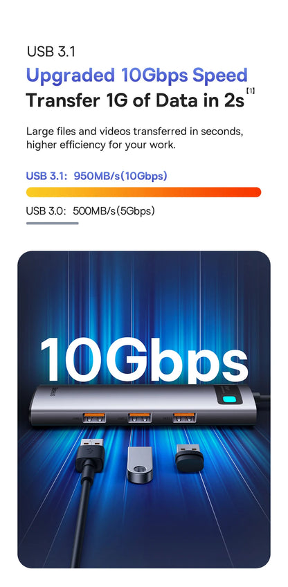 USB-C Hub to HDMI, USB 3.1, Ethernet & SD/TF Card Reader Docking Station for MacBook - Smarsty