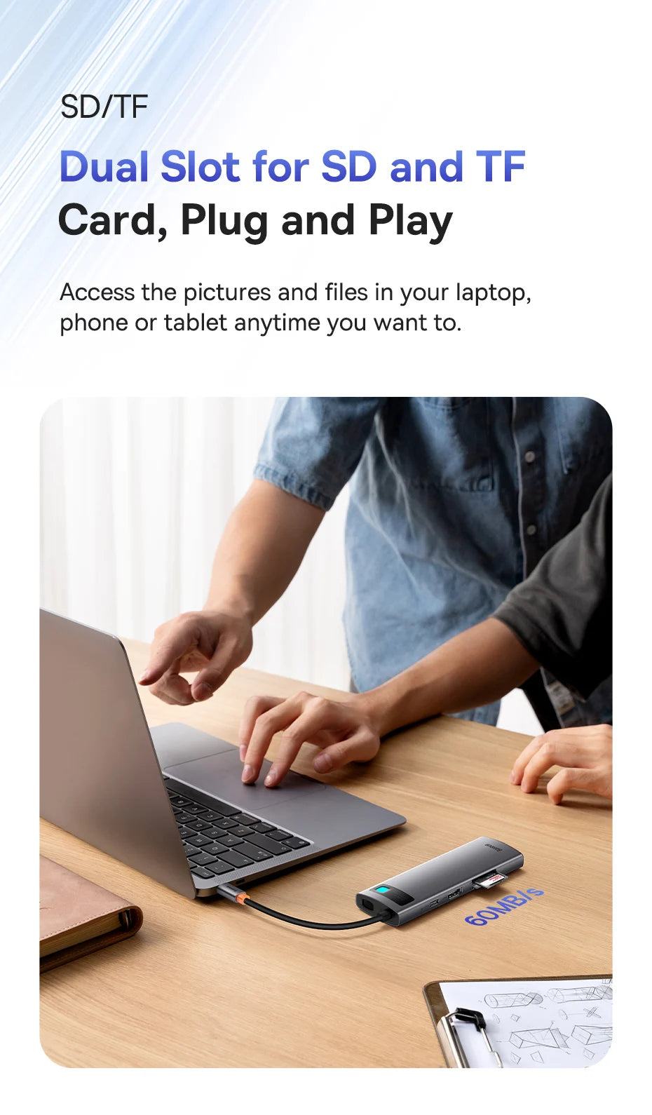 USB-C Hub to HDMI, USB 3.1, Ethernet & SD/TF Card Reader Docking Station for MacBook - Smarsty