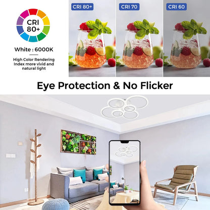 Modern LED Chandelier with Smart App Control - Smarsty