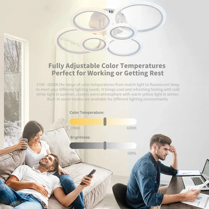 Modern LED Chandelier with Smart App Control - Smarsty