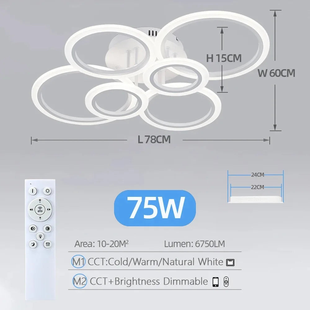 Modern LED Chandelier with Smart App Control - Smarsty
