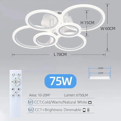 Modern LED Chandelier with Smart App Control - Smarsty
