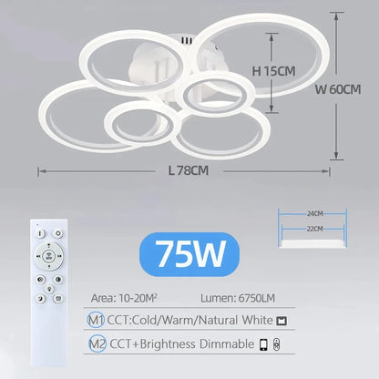 Modern LED Chandelier with Smart App Control - Smarsty