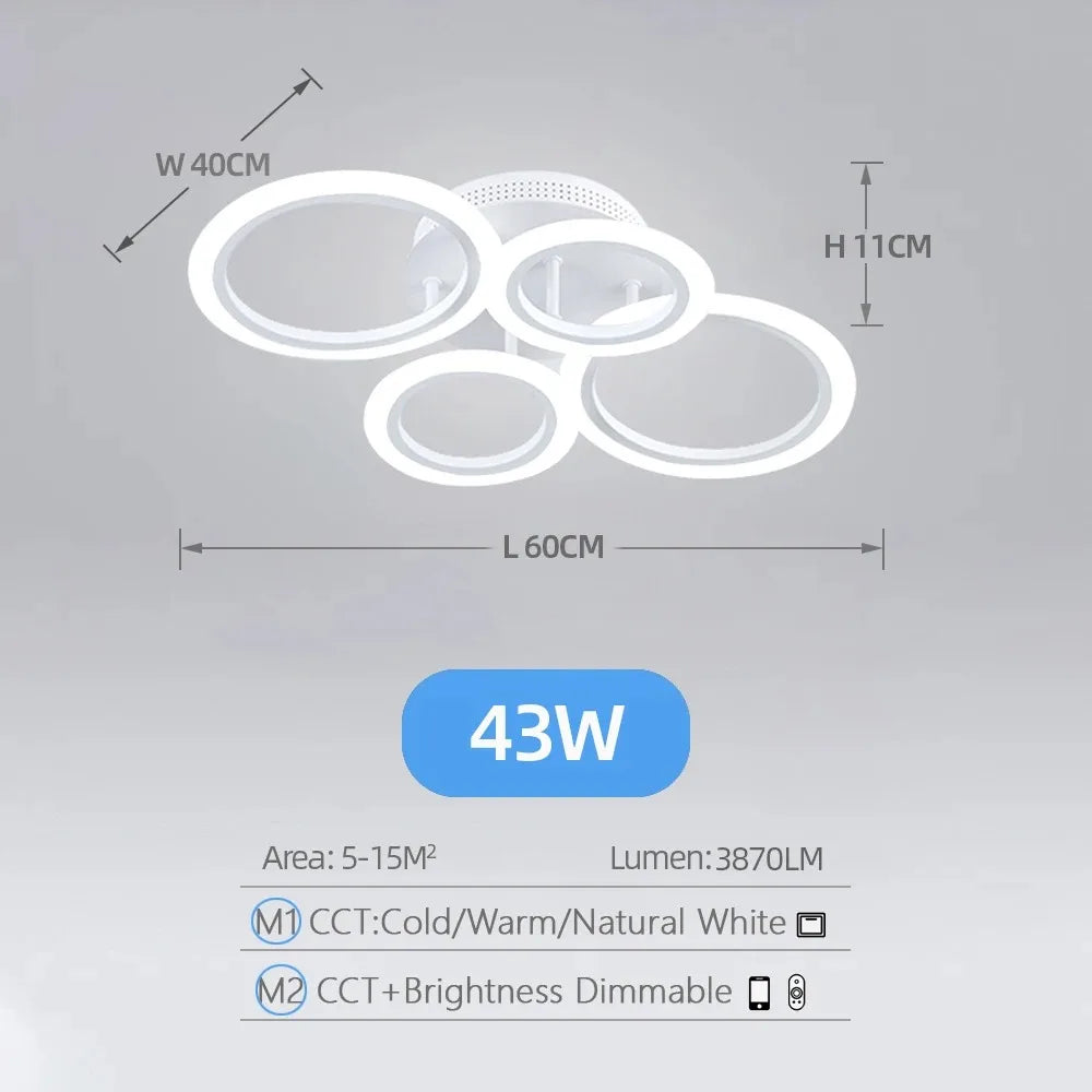Modern LED Chandelier with Smart App Control - Smarsty