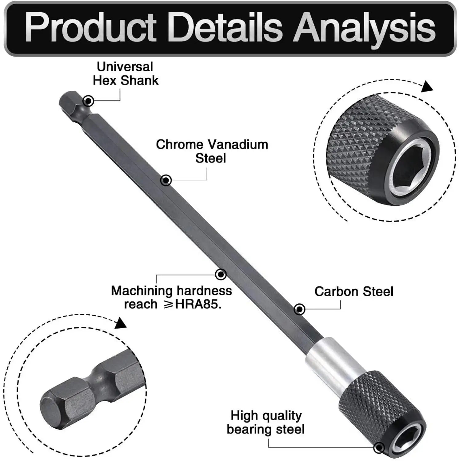 Adjustable Magnetic Screwdriver Bit Extension Holder Set - Smarsty