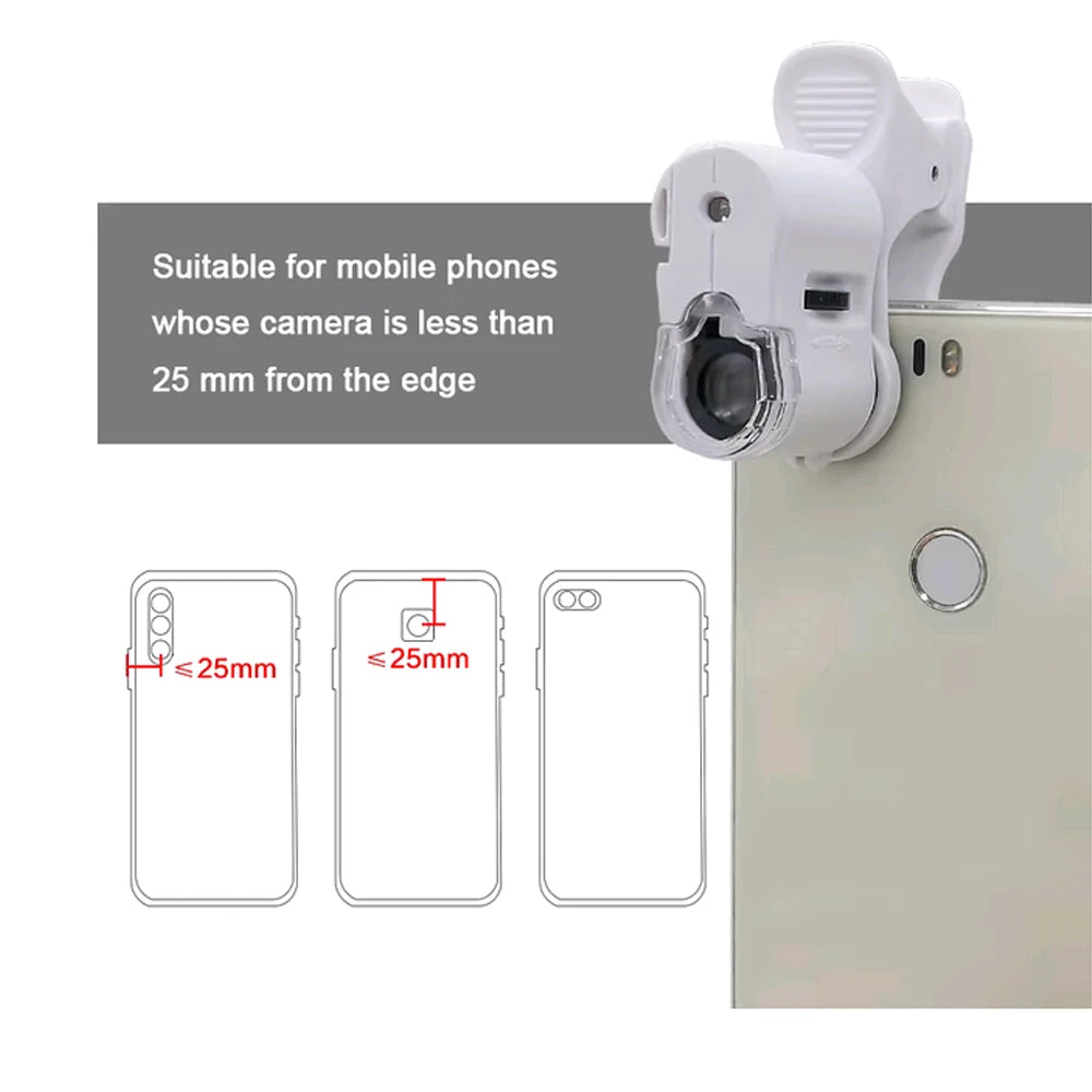 60X Portable Clip Microscope with LED Light - Smarsty