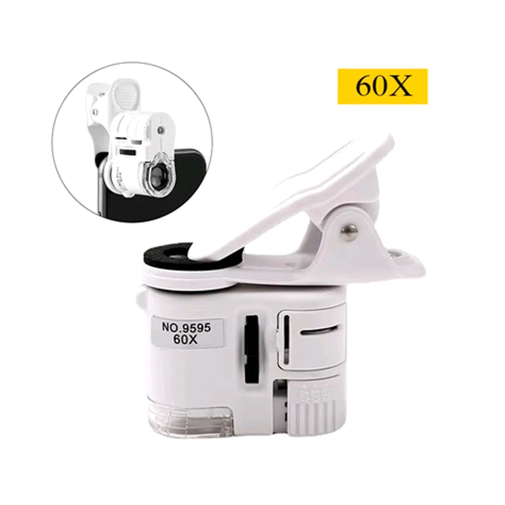 60X Portable Clip Microscope with LED Light - Smarsty