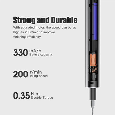 Mini Electric Screwdriver Set with LED Lights and Magnetic Mat - Smarsty