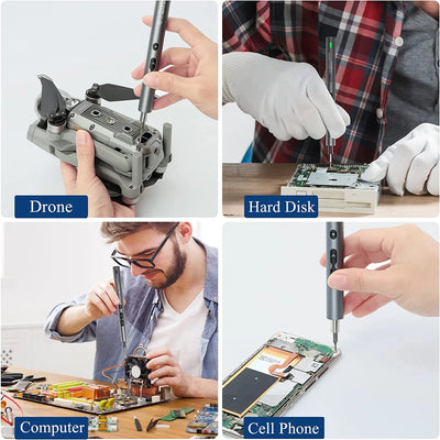 Mini Electric Screwdriver Set with LED Lights and Magnetic Mat - Smarsty