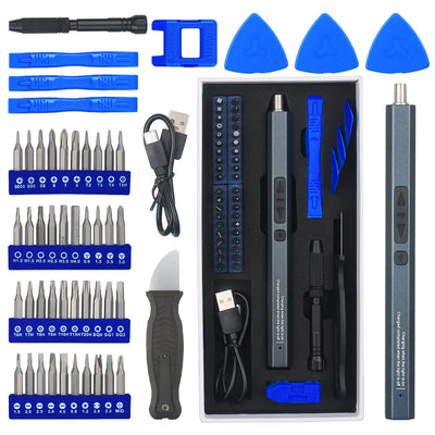 Mini Electric Screwdriver Set with LED Lights and Magnetic Mat - Smarsty