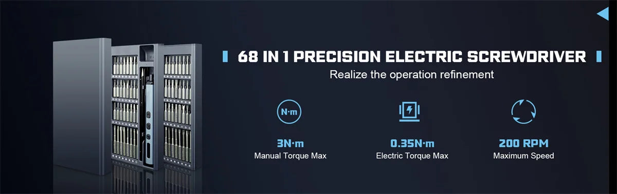 68 in 1 Electric Screwdriver Set with Magnetic Bits - Smarsty