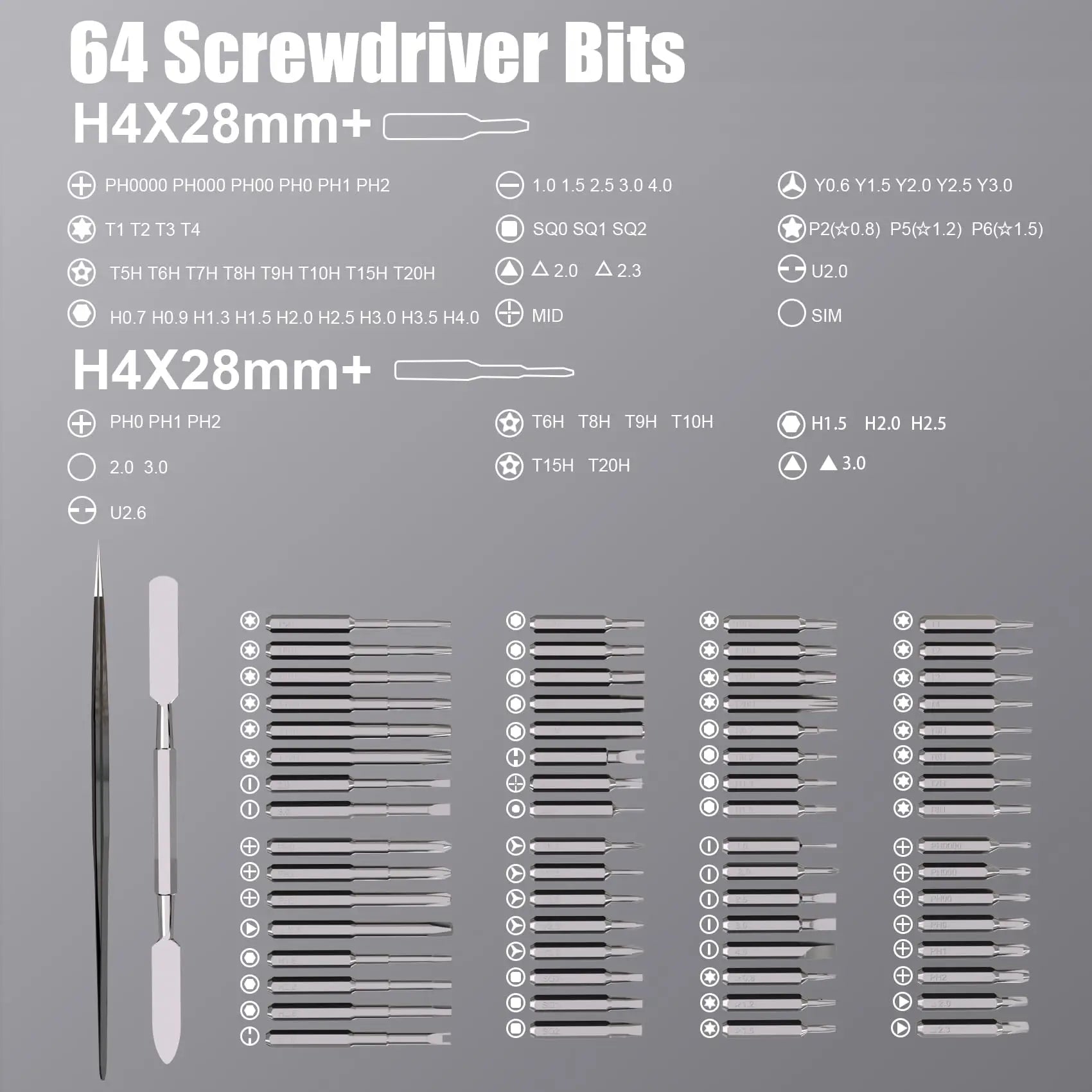 Mini Precision Electric Screwdriver Set with 64 Bits - Smarsty