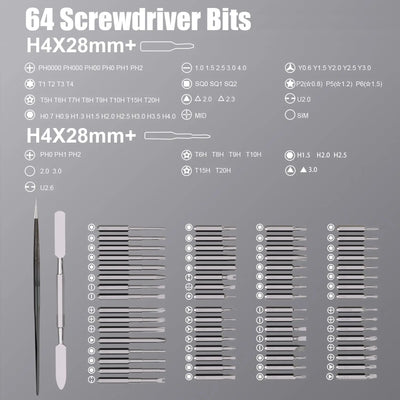 Mini Precision Electric Screwdriver Set with 64 Bits - Smarsty