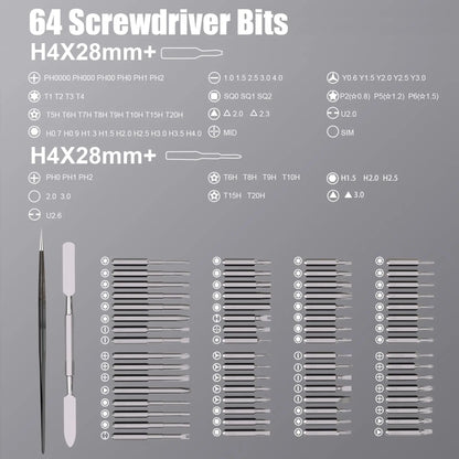 Mini Precision Electric Screwdriver Set with 64 Bits - Smarsty