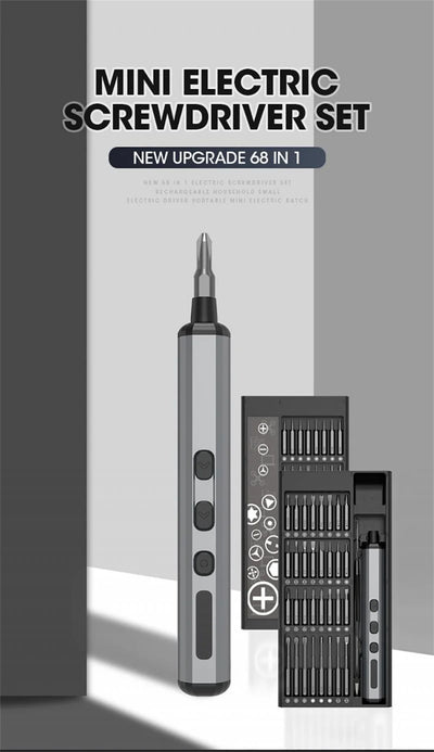 Mini Precision Electric Screwdriver Set with 64 Bits - Smarsty