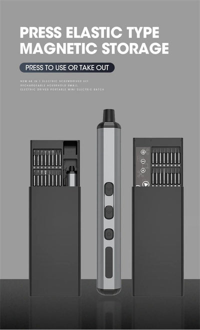 Mini Precision Electric Screwdriver Set with 64 Bits - Smarsty