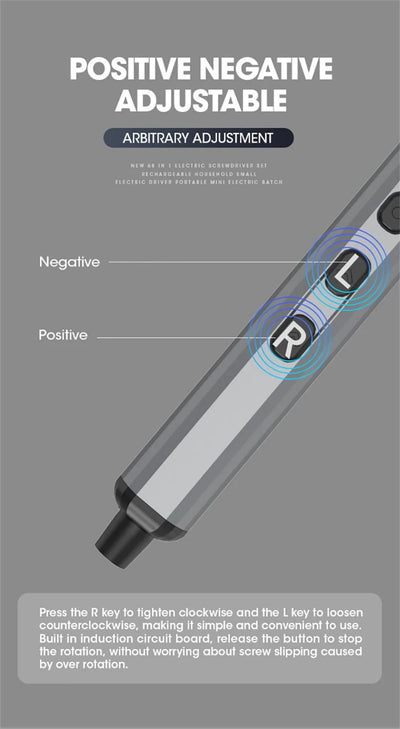 Mini Precision Electric Screwdriver Set with 64 Bits - Smarsty
