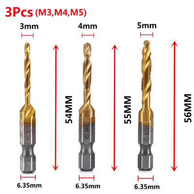 Titanium Plated HSS Tap Drill Bits Set - Smarsty