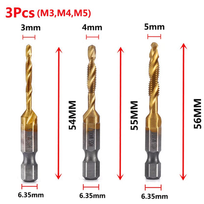Titanium Plated HSS Tap Drill Bits Set - Smarsty