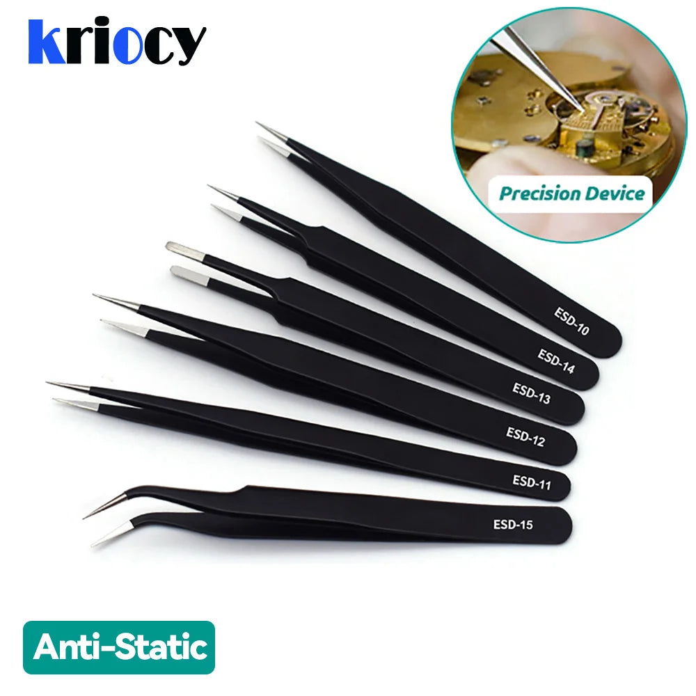 Stainless Steel Curved Nail Art Tweezers for Precision Picking - Smarsty