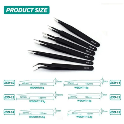 Stainless Steel Nail Art Tweezers for Precision Picking - Smarsty