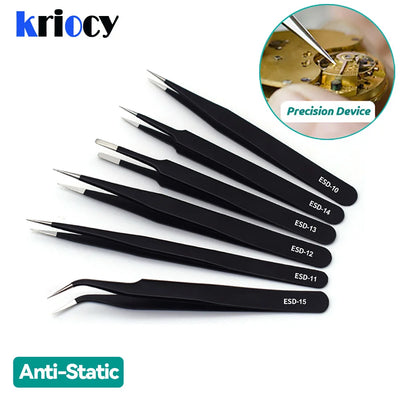 Stainless Steel Nail Art Tweezers for Precision Picking - Smarsty