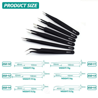 Stainless Steel Nail Art Tweezers for Precision Picking - Smarsty