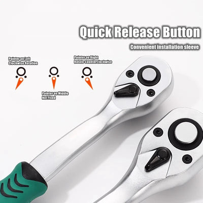 24/72 Tooth Quick Ratchet Wrench Set for Easy Repairs - Smarsty