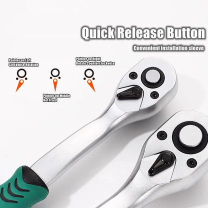 24/72 Tooth Quick Ratchet Wrench Set for Easy Repairs - Smarsty