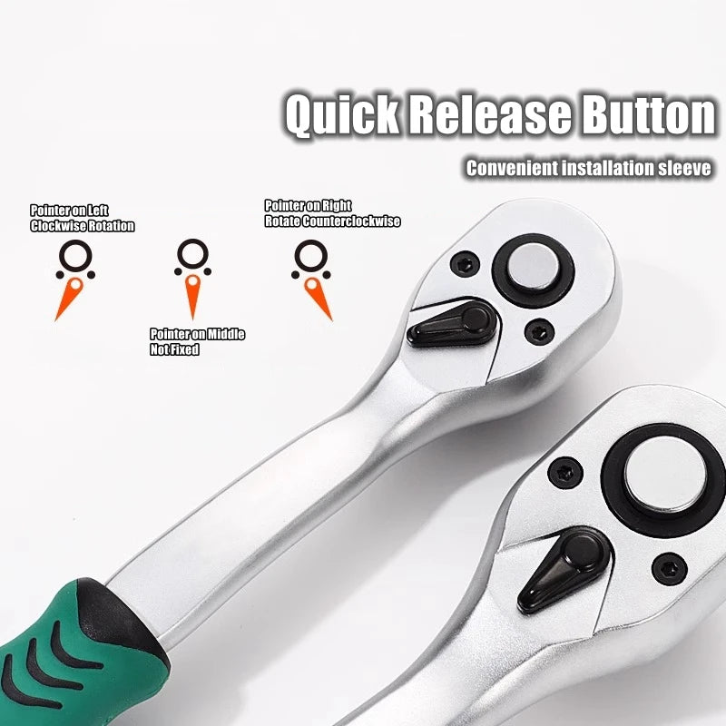 Quick Ratchet Wrench Set with 24/72 Tooth Design - Smarsty