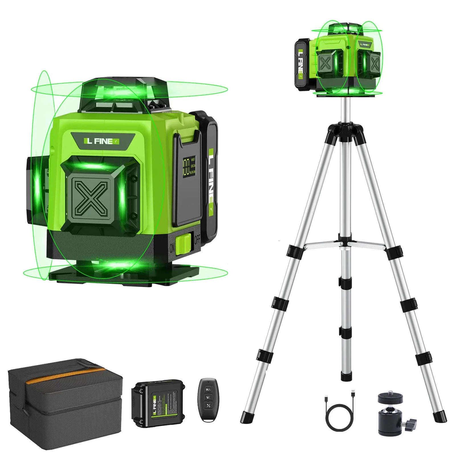 LFINE 16 Line Laser Level with Remote Control 360 Degree Self Leveling - Smarsty