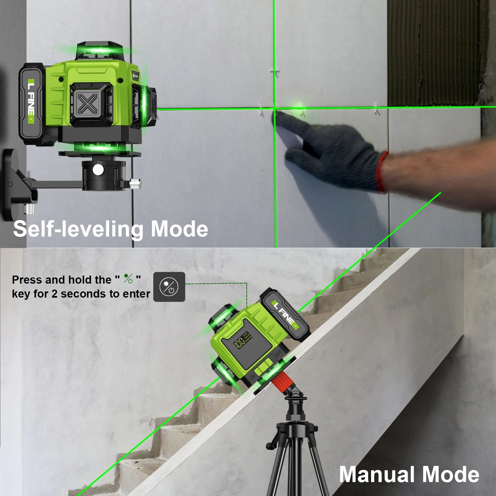LFINE 16 Line Laser Level with Remote Control 360 Degree Self Leveling - Smarsty