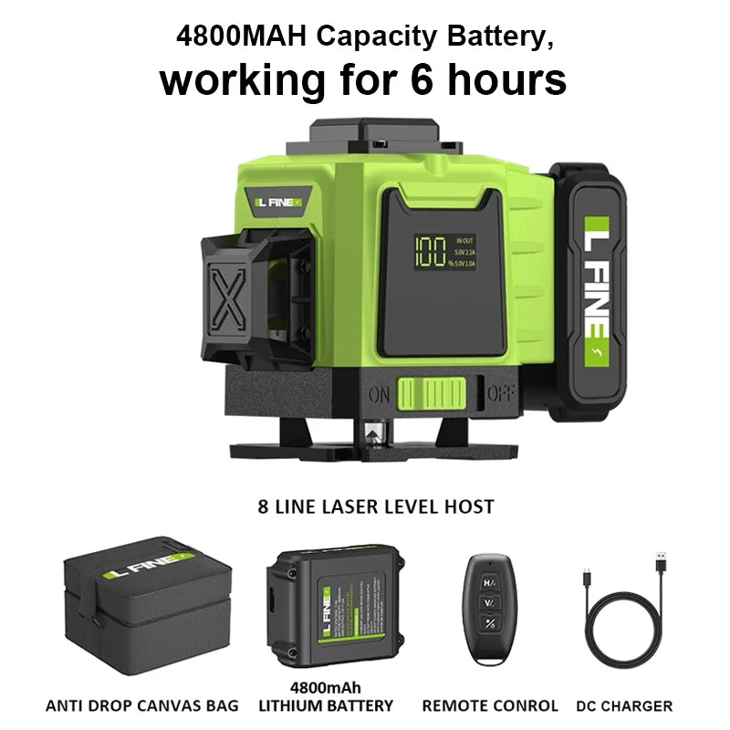 LFINE 16 Line Laser Level with Remote Control 360 Degree Self Leveling - Smarsty