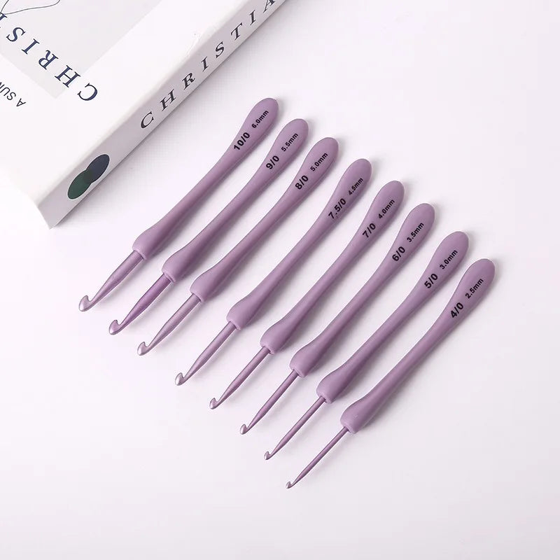 Purple Crochet Hooks Set for Crafting and Weaving - Smarsty