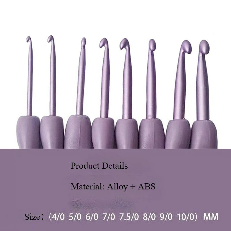 Purple Crochet Hooks Set for Crafting and Weaving - Smarsty