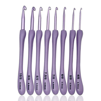 Purple Crochet Hooks Set for Crafting and Weaving - Smarsty