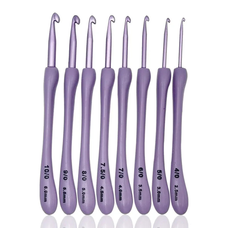 Purple Crochet Hooks Set for Crafting and Weaving - Smarsty