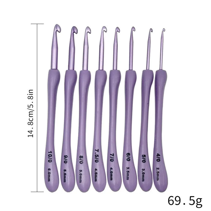Purple Crochet Hooks Set for Crafting and Weaving - Smarsty