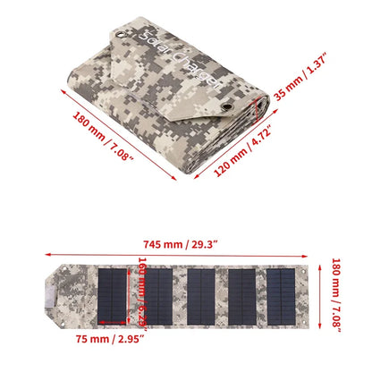 Foldable Solar Panel Charger for Outdoor Camping - Smarsty